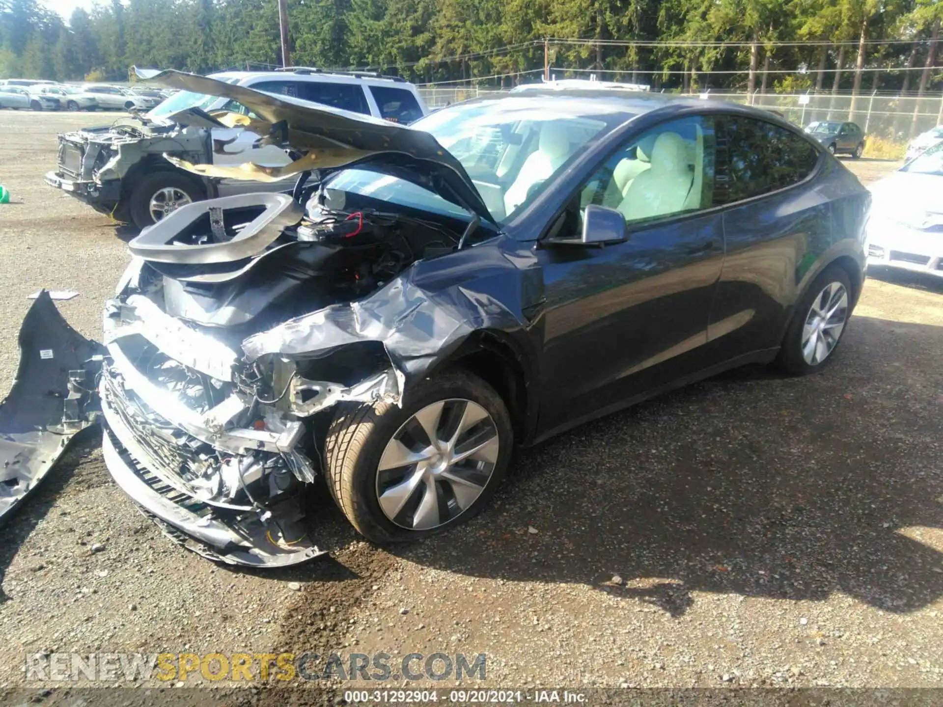 2 Photograph of a damaged car 5YJYGDEE2MF212609 TESLA MODEL Y 2021