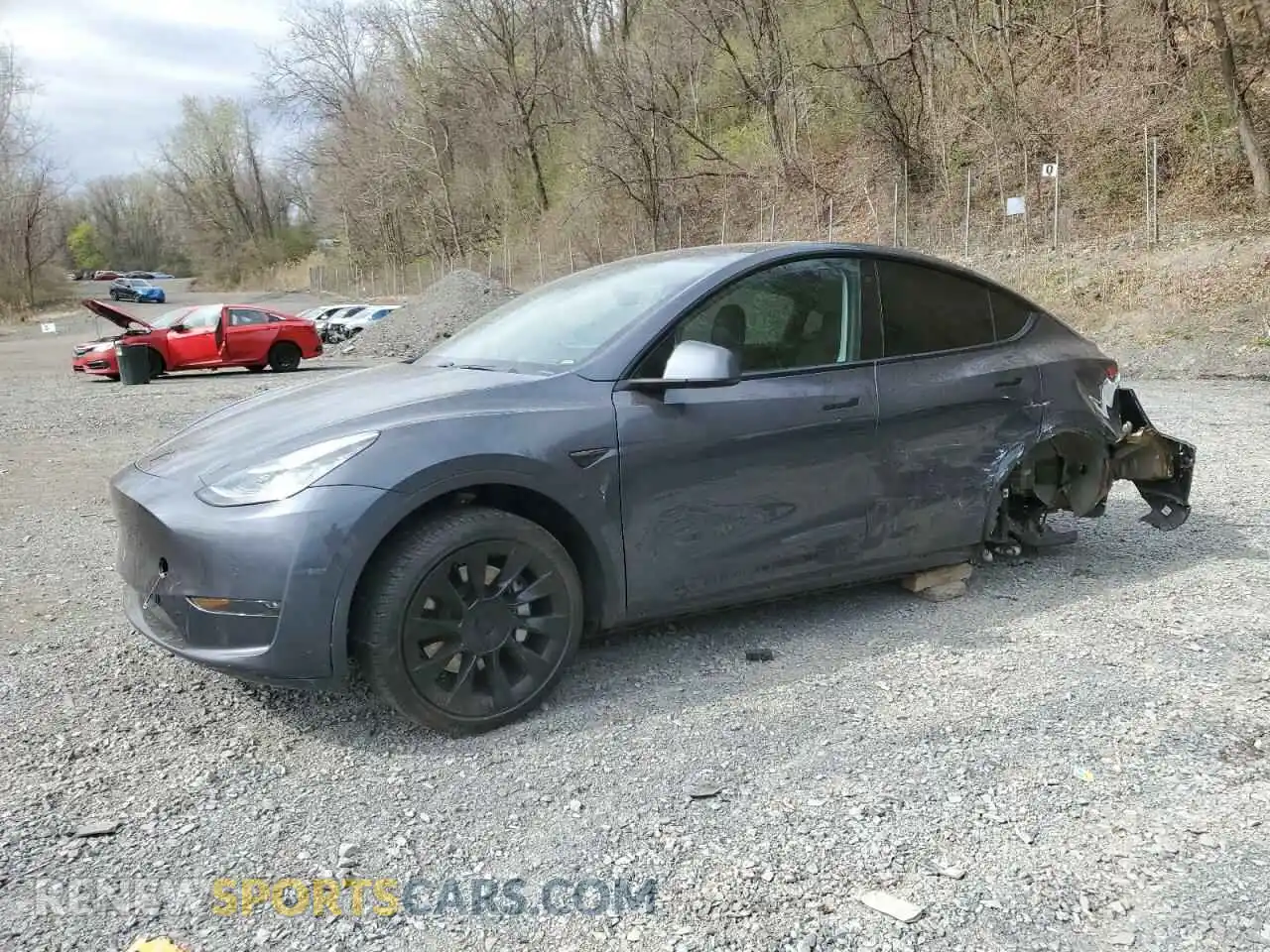 1 Photograph of a damaged car 5YJYGDEE3MF064762 TESLA MODEL Y 2021