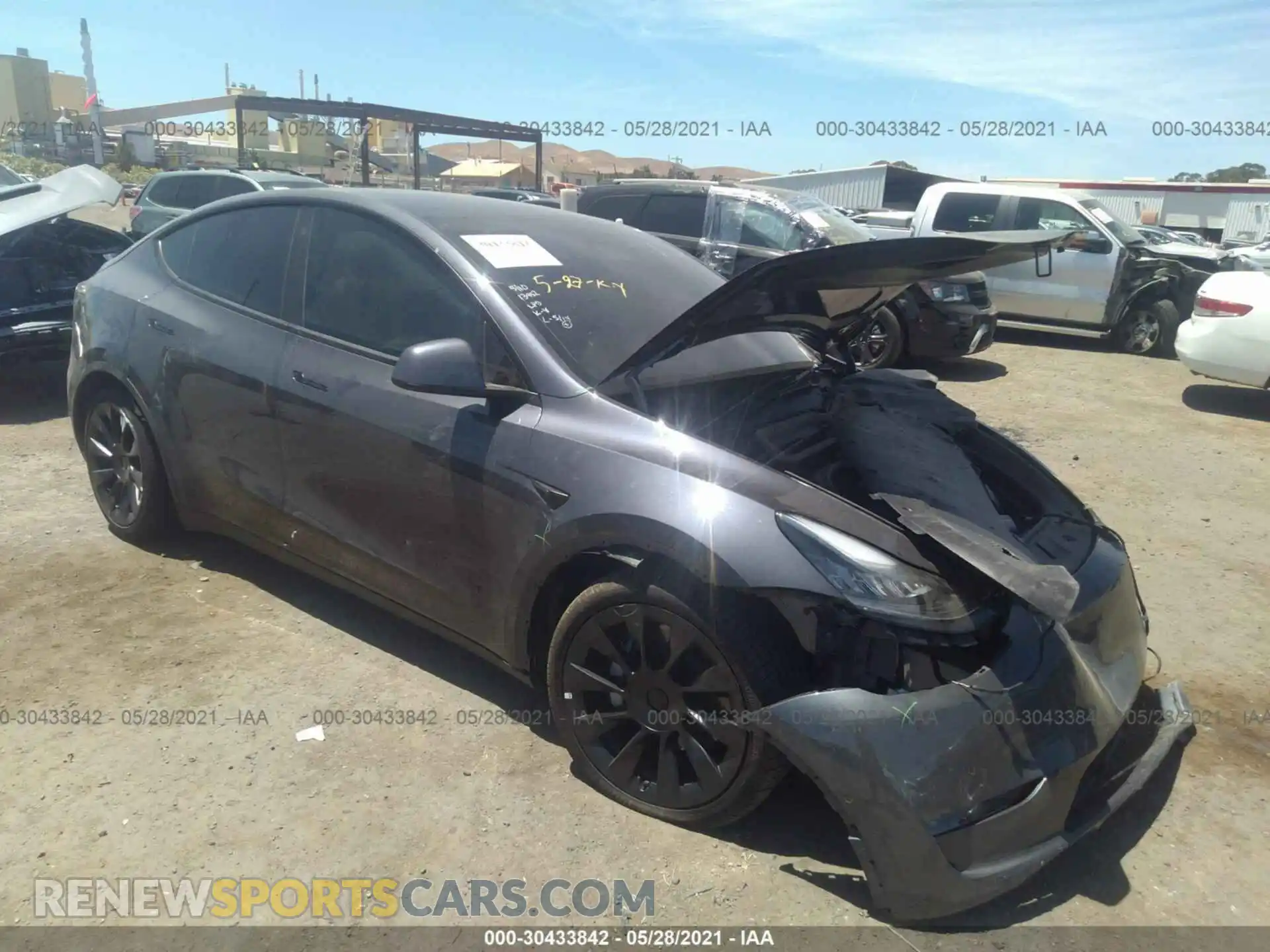 1 Photograph of a damaged car 5YJYGDEE3MF139069 TESLA MODEL Y 2021