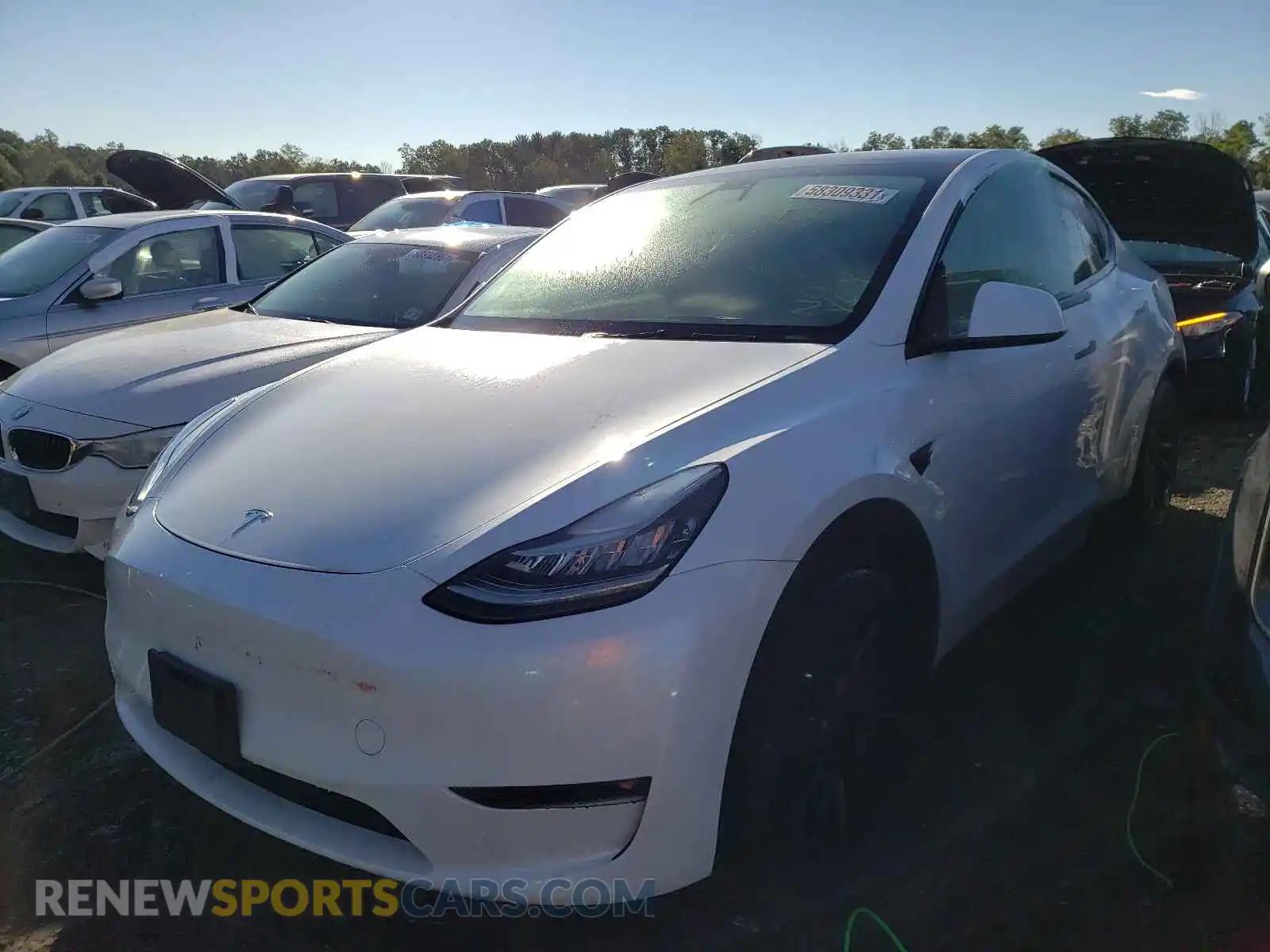 2 Photograph of a damaged car 5YJYGDEE3MF143686 TESLA MODEL Y 2021