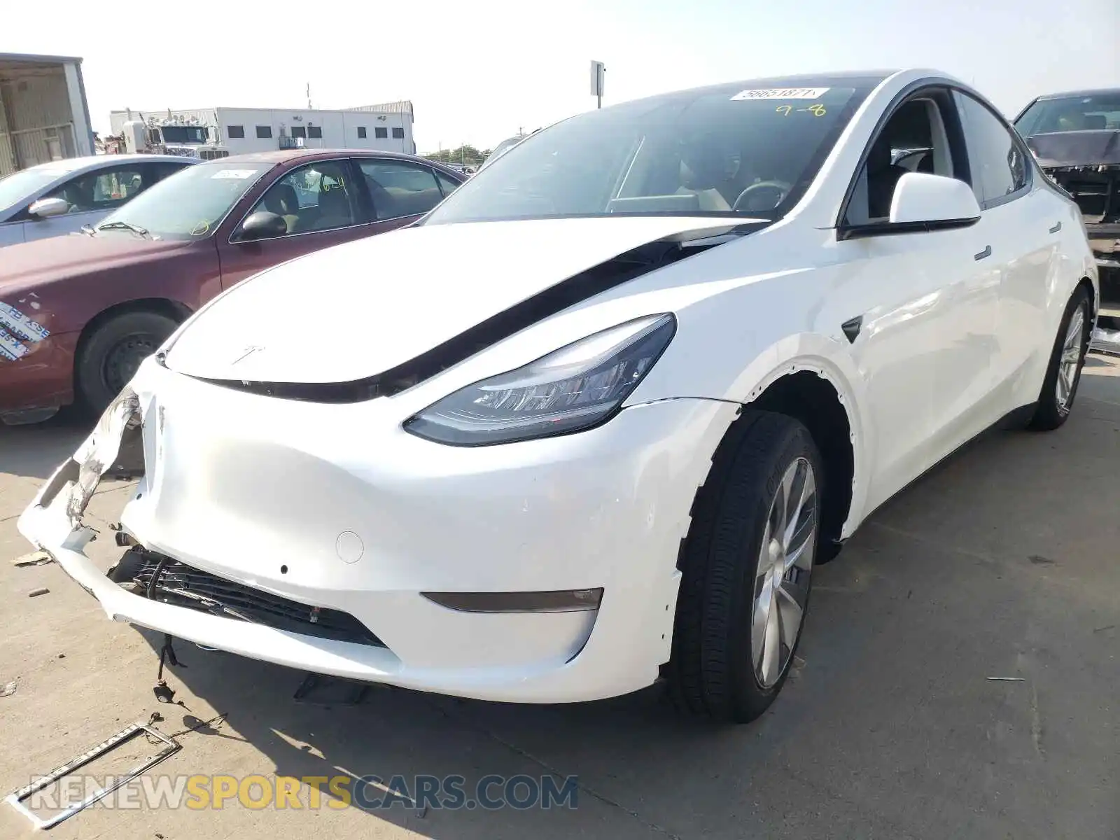 2 Photograph of a damaged car 5YJYGDEE3MF193357 TESLA MODEL Y 2021