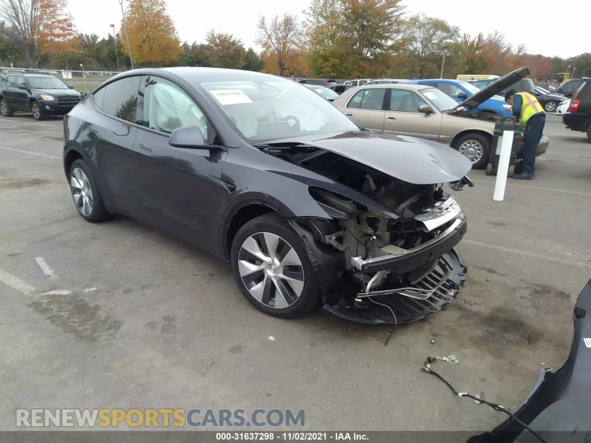 1 Photograph of a damaged car 5YJYGDEE3MF251855 TESLA MODEL Y 2021
