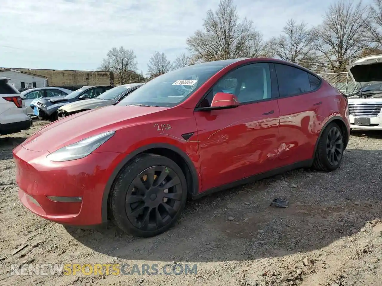 1 Photograph of a damaged car 5YJYGDEE3MF278828 TESLA MODEL Y 2021