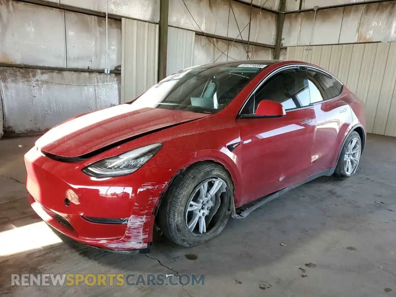 1 Photograph of a damaged car 5YJYGDEE4MF075690 TESLA MODEL Y 2021