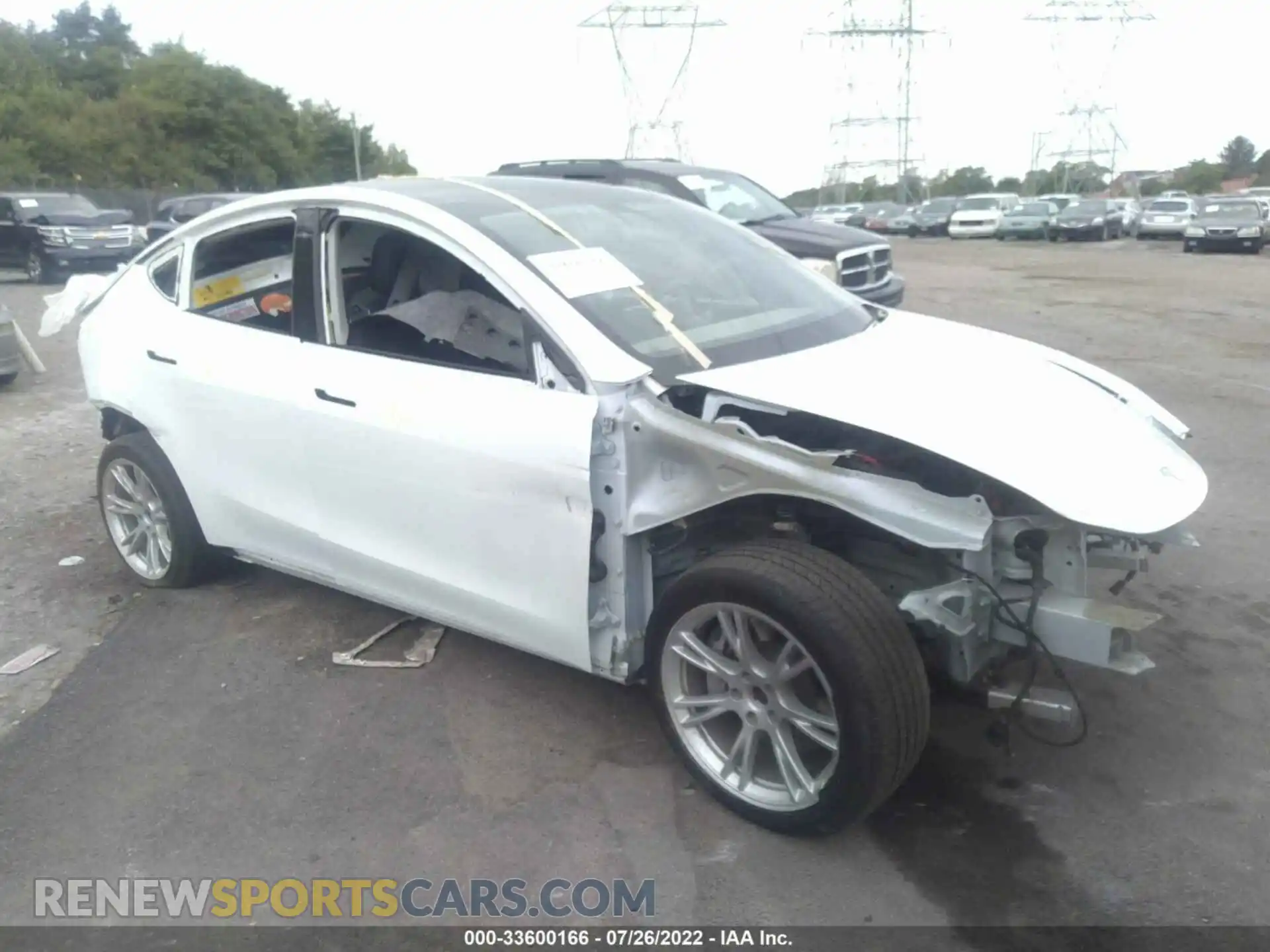 1 Photograph of a damaged car 5YJYGDEE4MF077598 TESLA MODEL Y 2021