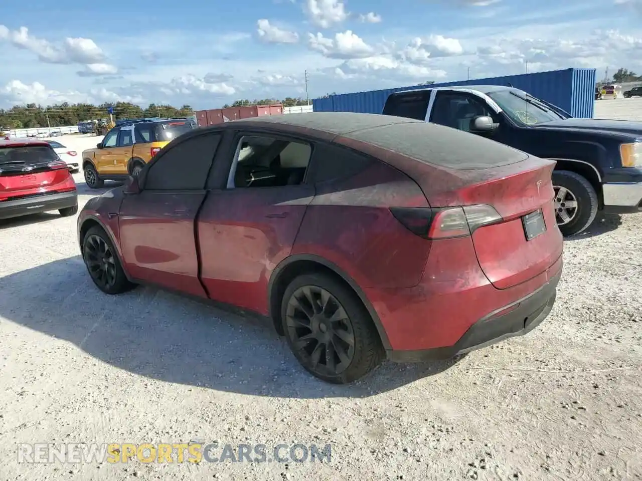 2 fotografías del automóvil dañado 5YJYGDEE4MF082798 TESLA MODEL Y 2021