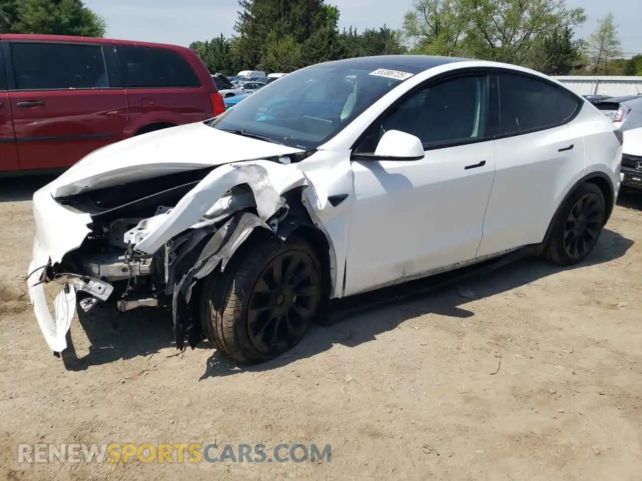 1 Photograph of a damaged car 5YJYGDEE4MF086950 TESLA MODEL Y 2021