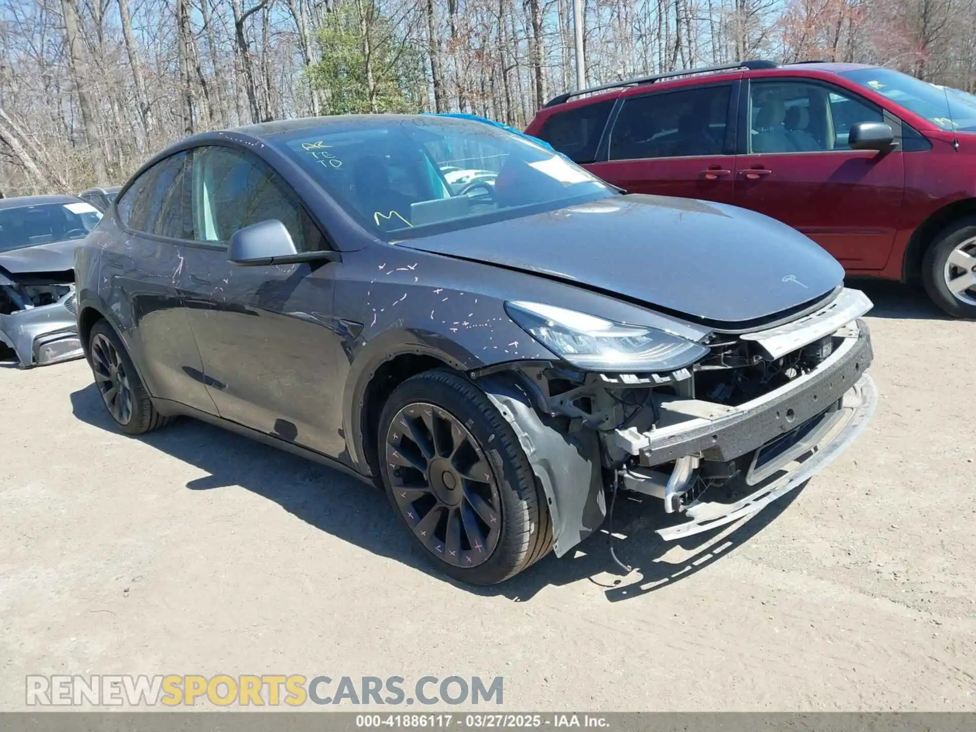 1 Photograph of a damaged car 5YJYGDEE4MF091162 TESLA MODEL Y 2021