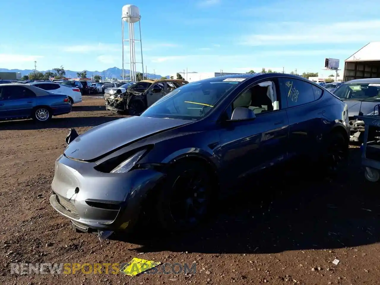 2 Photograph of a damaged car 5YJYGDEE4MF143440 TESLA MODEL Y 2021