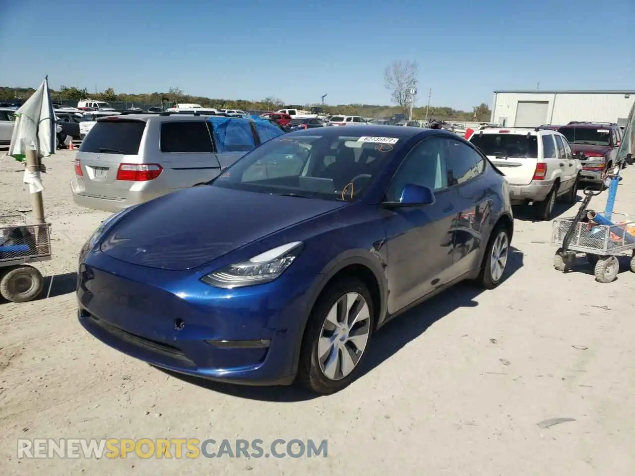 2 Photograph of a damaged car 5YJYGDEE5MF117493 TESLA MODEL Y 2021