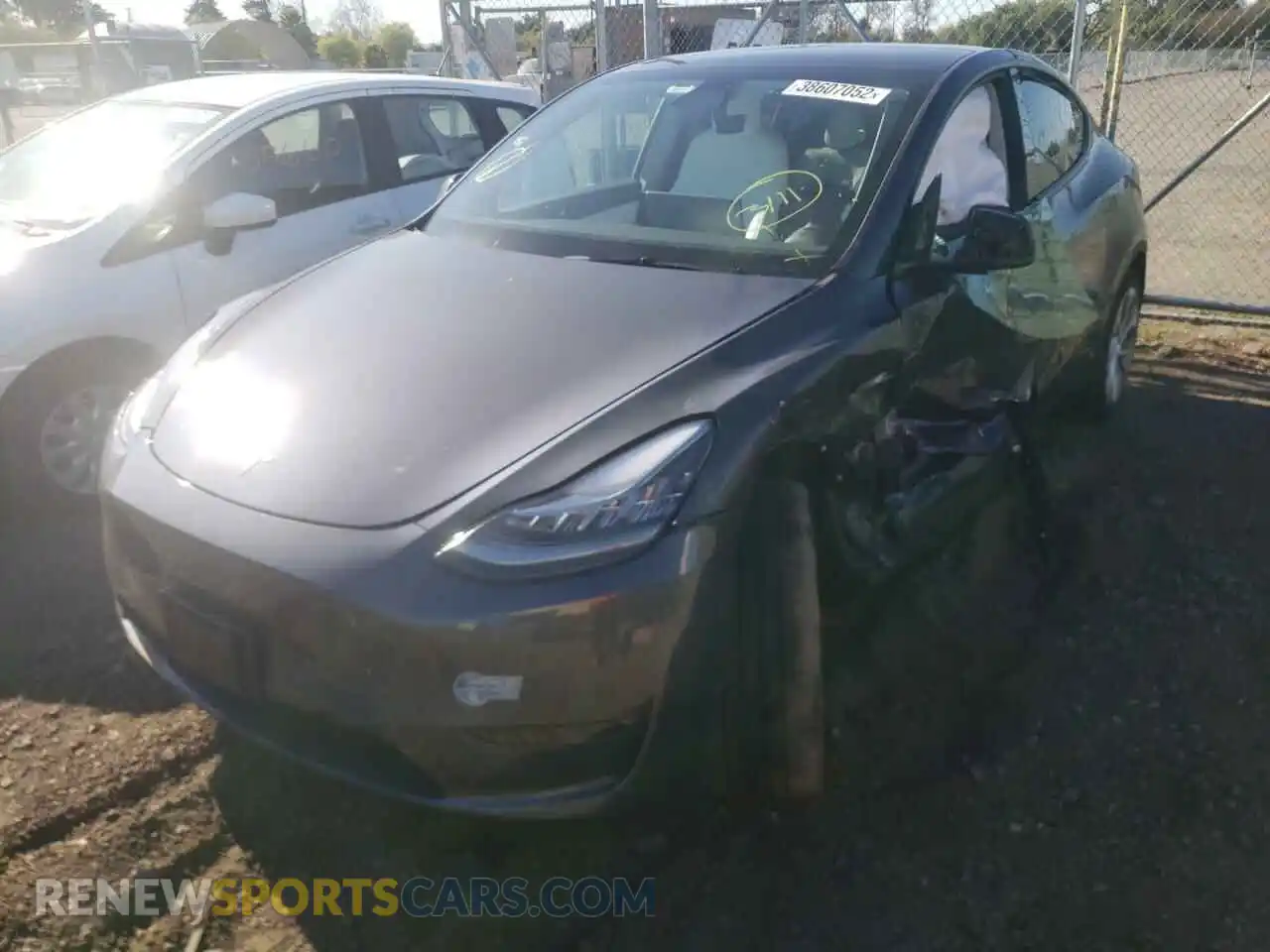 2 Photograph of a damaged car 5YJYGDEE5MF157458 TESLA MODEL Y 2021