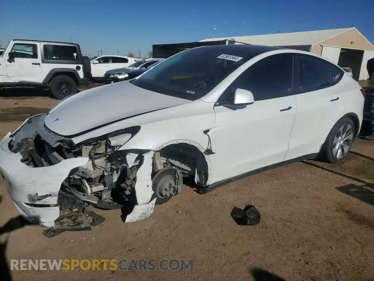 1 Photograph of a damaged car 5YJYGDEE5MF204679 TESLA MODEL Y 2021