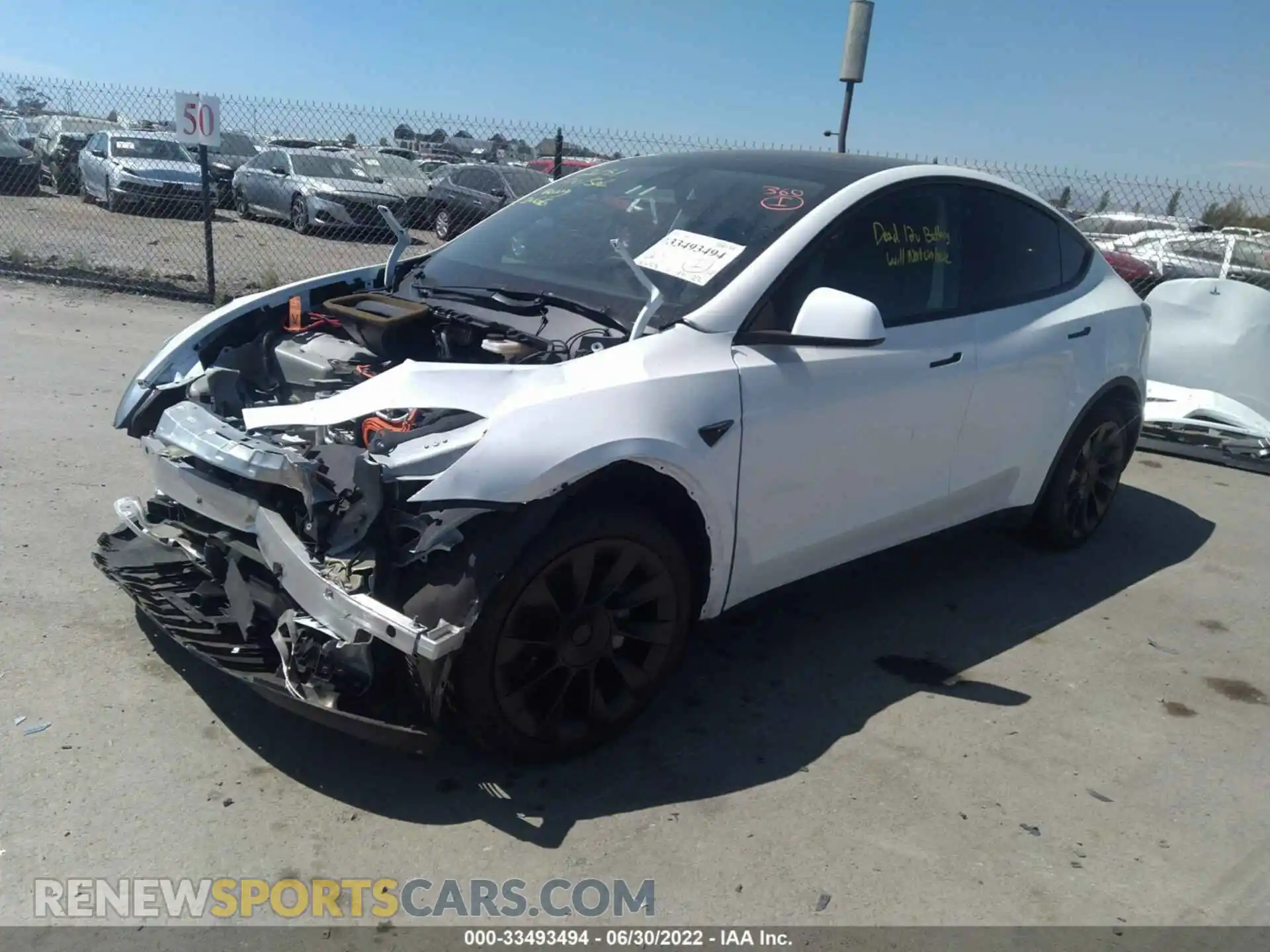 2 Photograph of a damaged car 5YJYGDEE5MF222700 TESLA MODEL Y 2021
