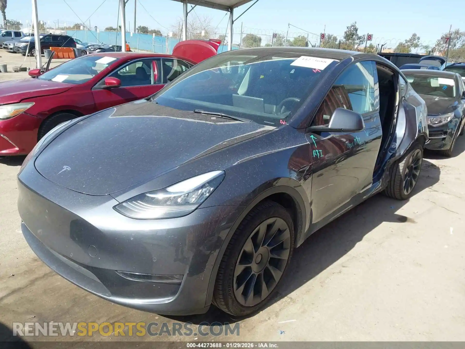 2 Photograph of a damaged car 5YJYGDEE5MF241683 TESLA MODEL Y 2021