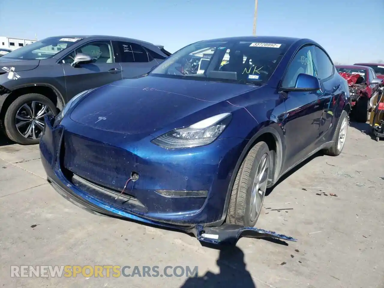 2 Photograph of a damaged car 5YJYGDEE6MF065789 TESLA MODEL Y 2021