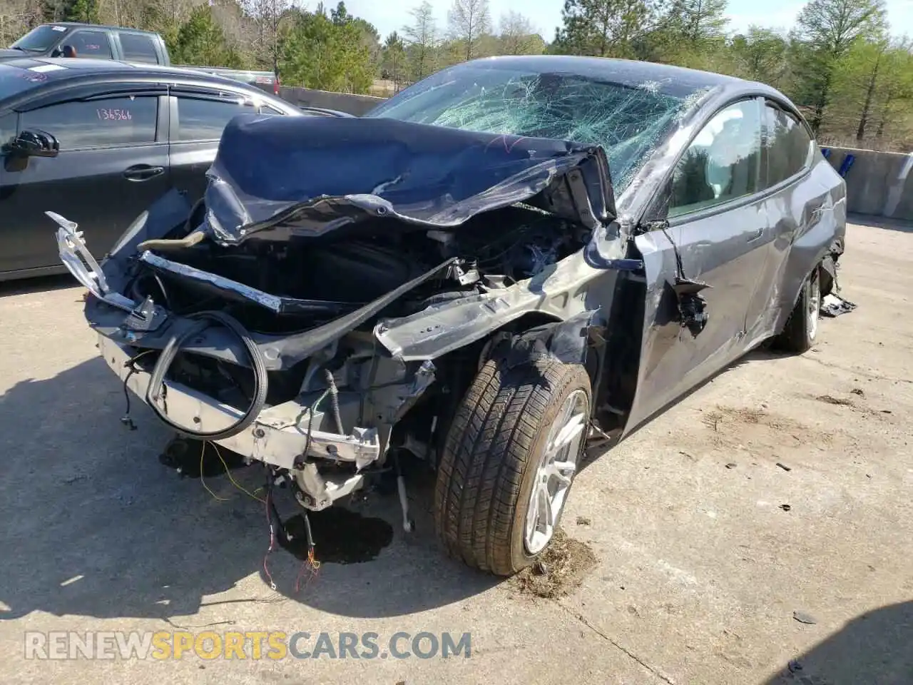 2 Photograph of a damaged car 5YJYGDEE6MF081846 TESLA MODEL Y 2021