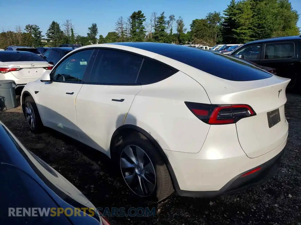 2 fotografías del automóvil dañado 5YJYGDEE6MF114845 TESLA MODEL Y 2021