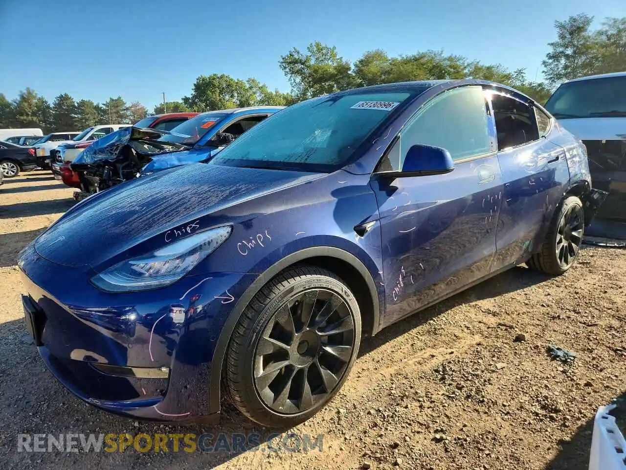 1 Photograph of a damaged car 5YJYGDEE6MF186337 TESLA MODEL Y 2021