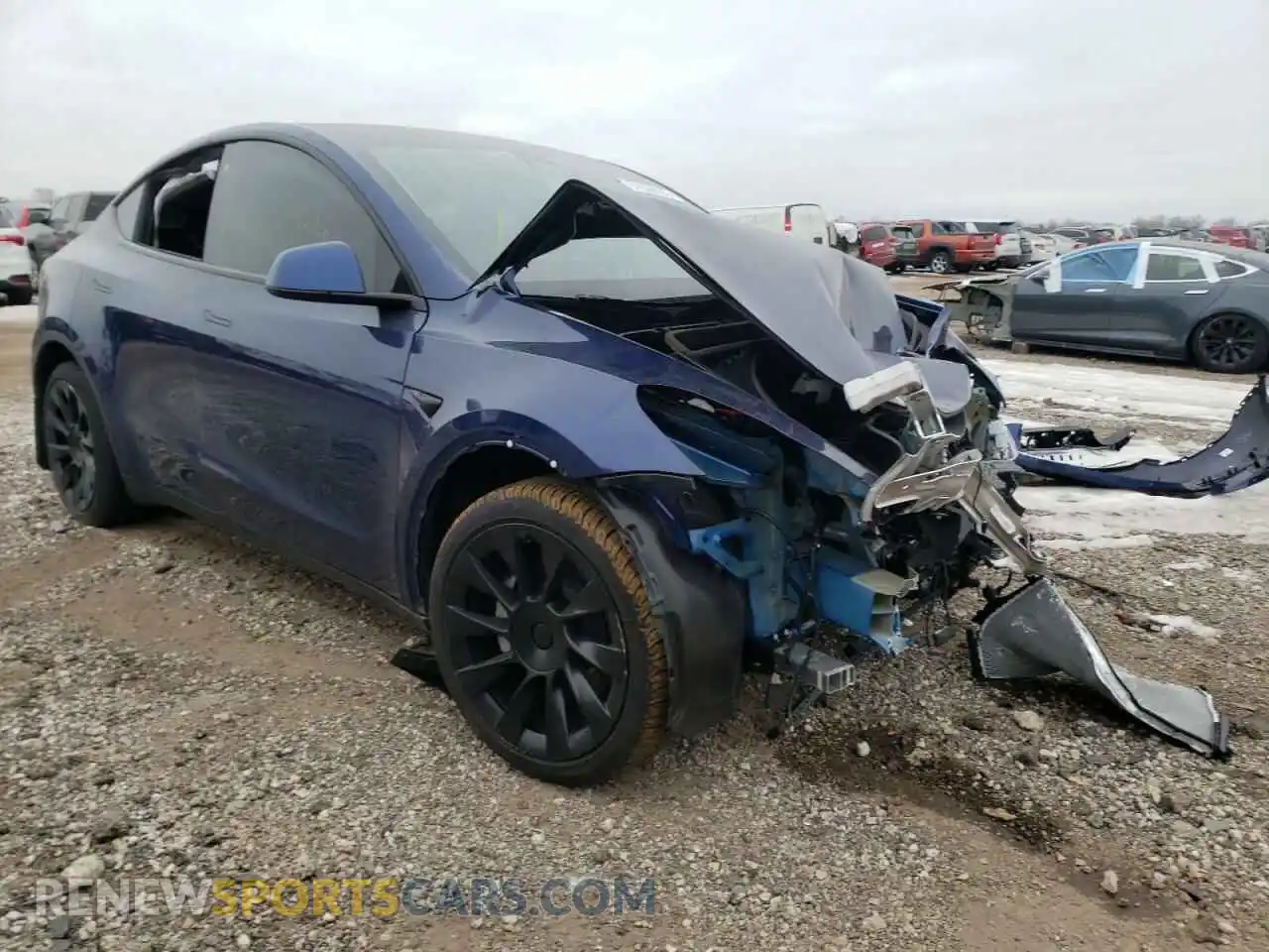 1 Photograph of a damaged car 5YJYGDEE6MF192588 TESLA MODEL Y 2021