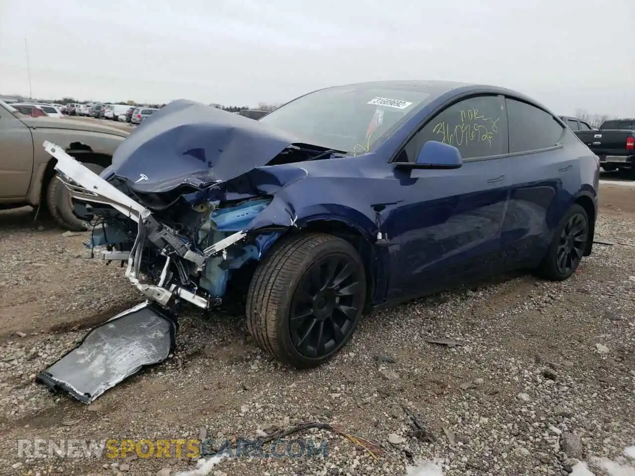 2 Photograph of a damaged car 5YJYGDEE6MF192588 TESLA MODEL Y 2021