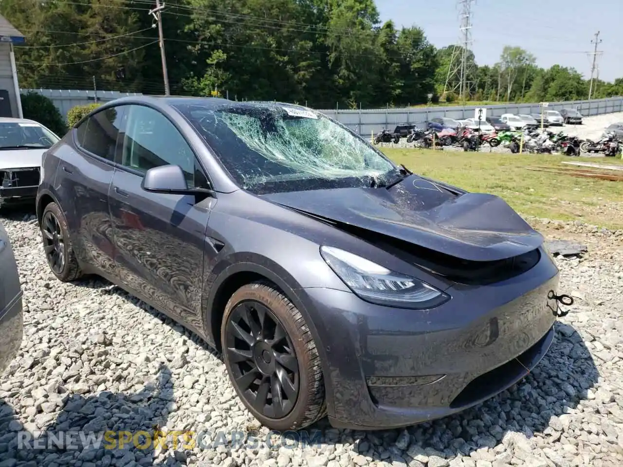 1 Photograph of a damaged car 5YJYGDEE6MF203752 TESLA MODEL Y 2021
