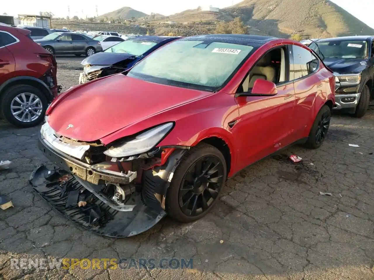 1 fotografías del automóvil dañado 5YJYGDEE6MF203881 TESLA MODEL Y 2021
