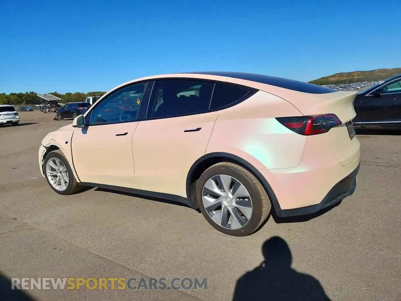 2 fotografías del automóvil dañado 5YJYGDEE6MF229459 TESLA MODEL Y 2021