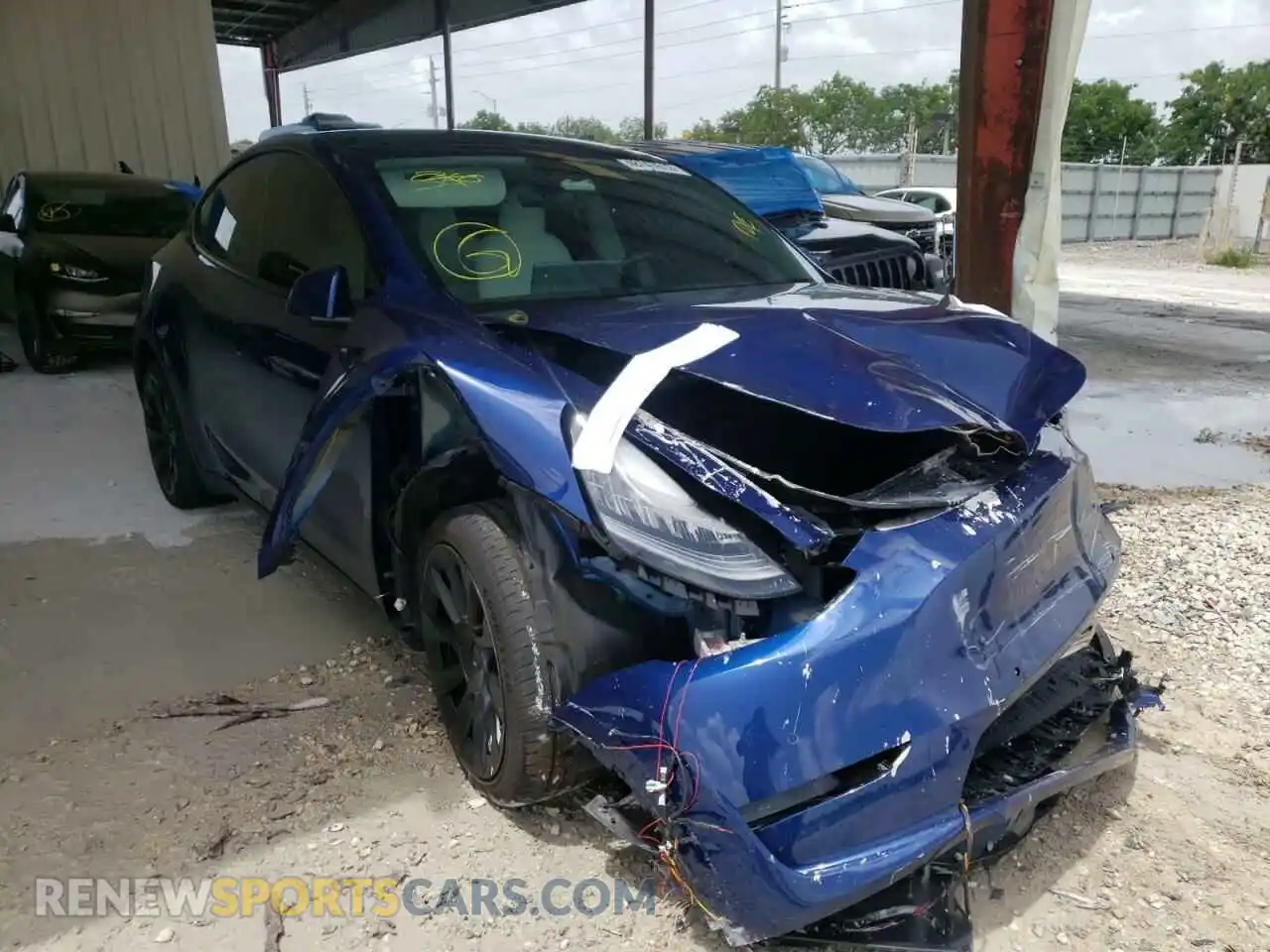 1 Photograph of a damaged car 5YJYGDEE7MF071679 TESLA MODEL Y 2021