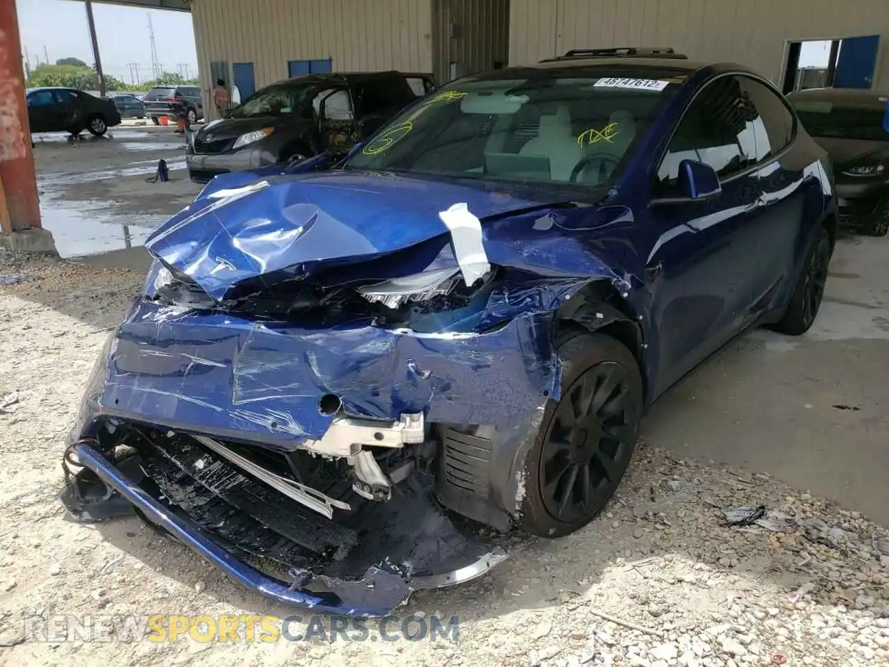2 Photograph of a damaged car 5YJYGDEE7MF071679 TESLA MODEL Y 2021