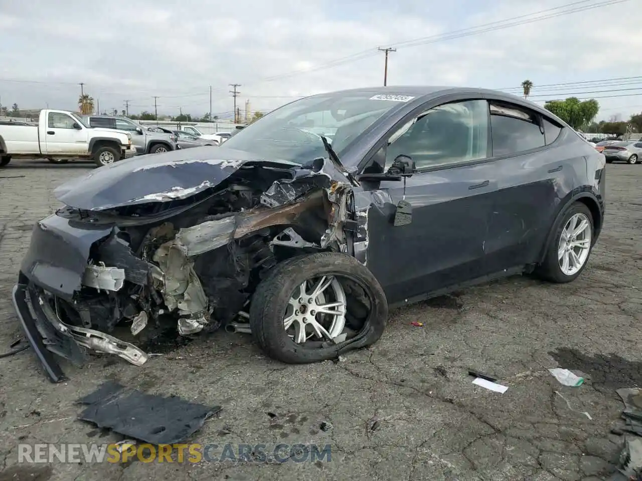 1 Photograph of a damaged car 5YJYGDEE7MF145294 TESLA MODEL Y 2021
