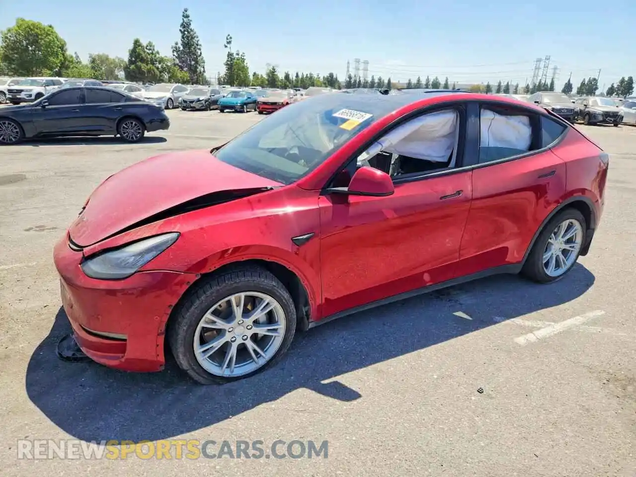 1 Photograph of a damaged car 5YJYGDEE7MF153637 TESLA MODEL Y 2021