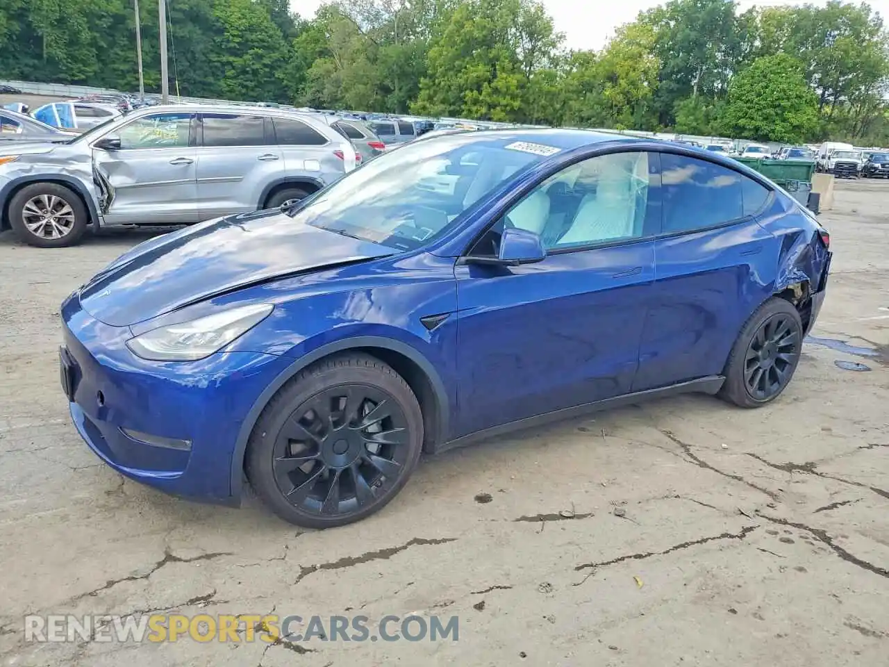 1 Photograph of a damaged car 5YJYGDEE7MF187142 TESLA MODEL Y 2021