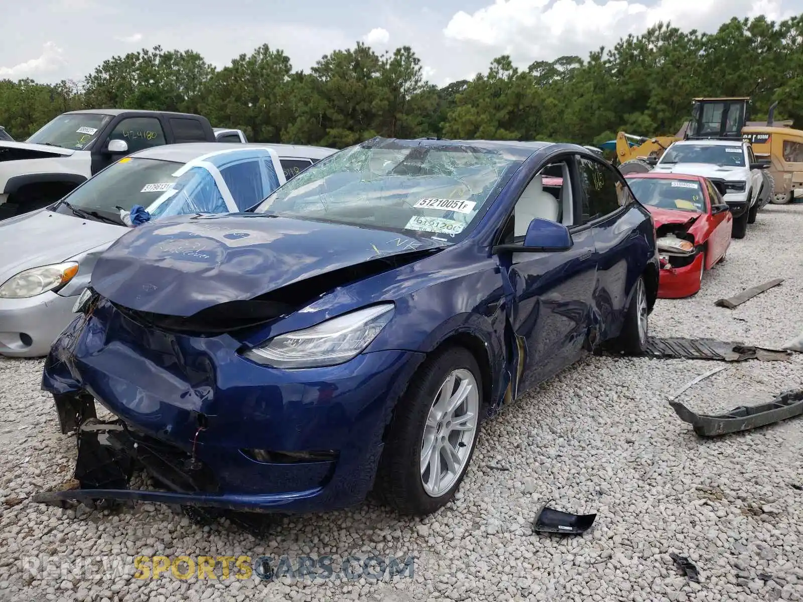 2 Photograph of a damaged car 5YJYGDEE7MF201430 TESLA MODEL Y 2021