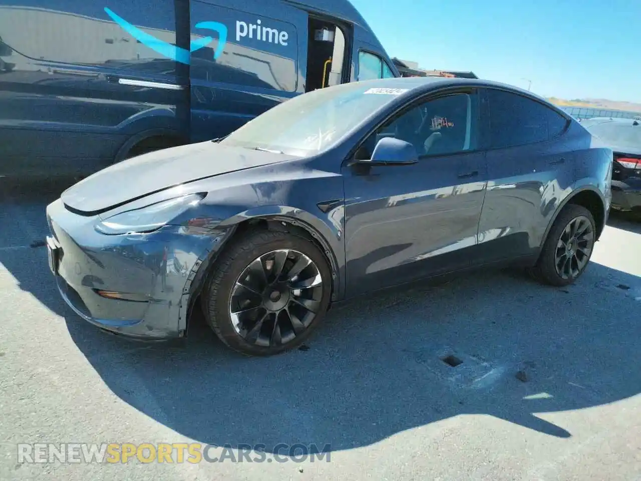 2 Photograph of a damaged car 5YJYGDEE7MF219250 TESLA MODEL Y 2021