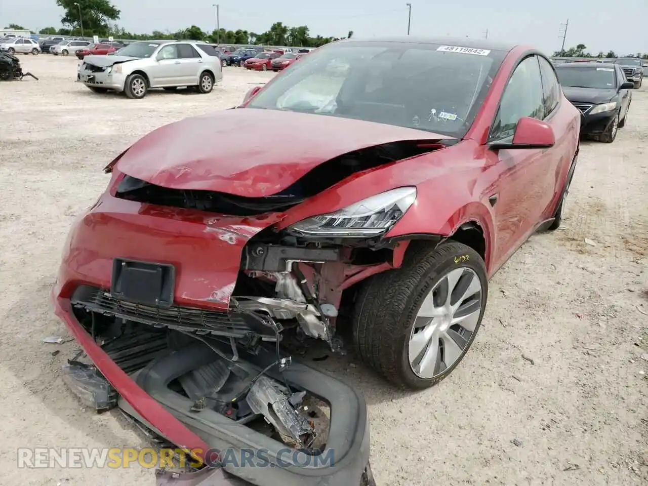 2 Photograph of a damaged car 5YJYGDEE8MF067916 TESLA MODEL Y 2021