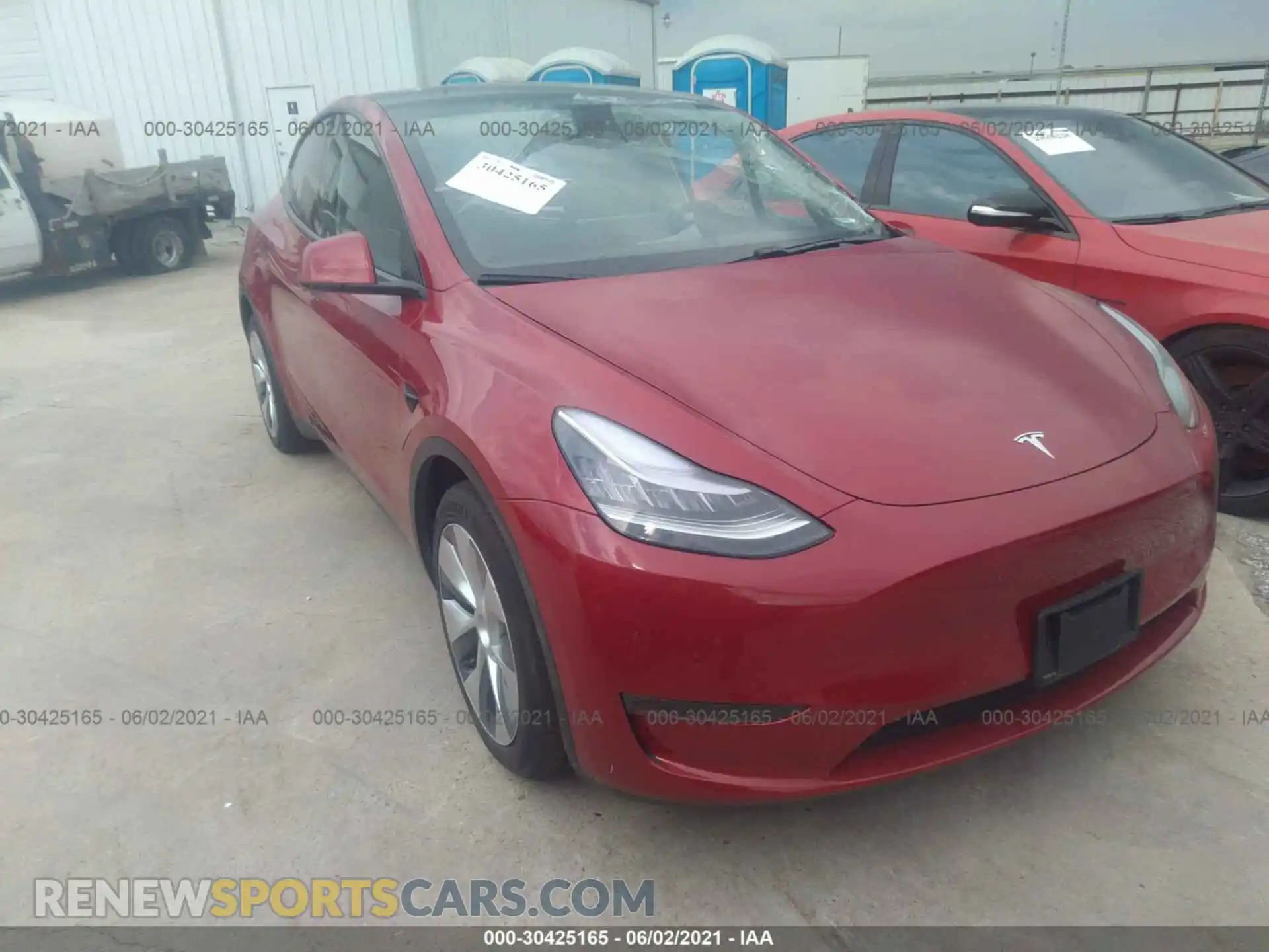 1 Photograph of a damaged car 5YJYGDEE8MF070766 TESLA MODEL Y 2021