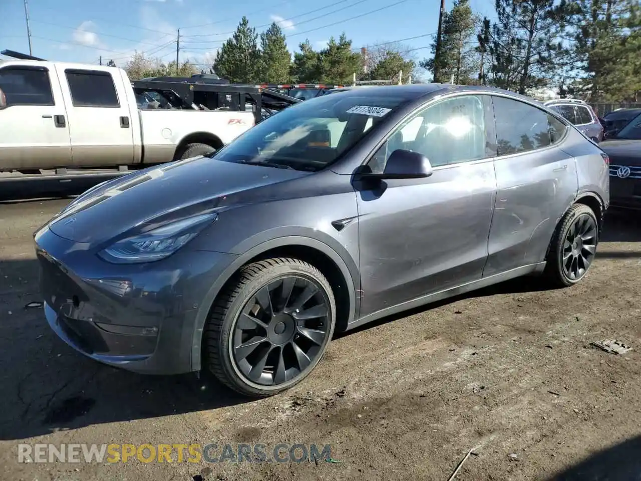 1 Photograph of a damaged car 5YJYGDEE8MF092413 TESLA MODEL Y 2021