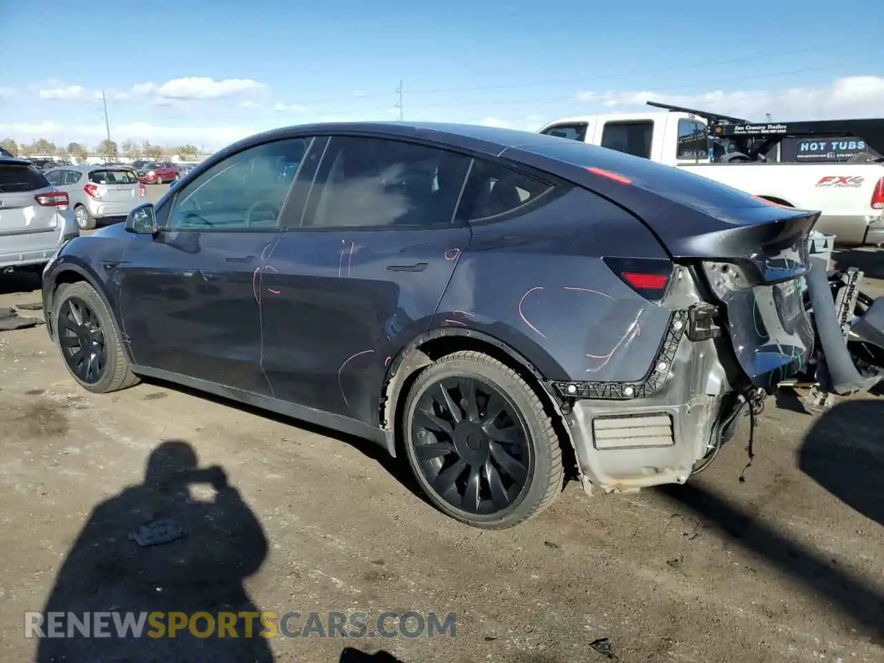 2 Photograph of a damaged car 5YJYGDEE8MF092413 TESLA MODEL Y 2021