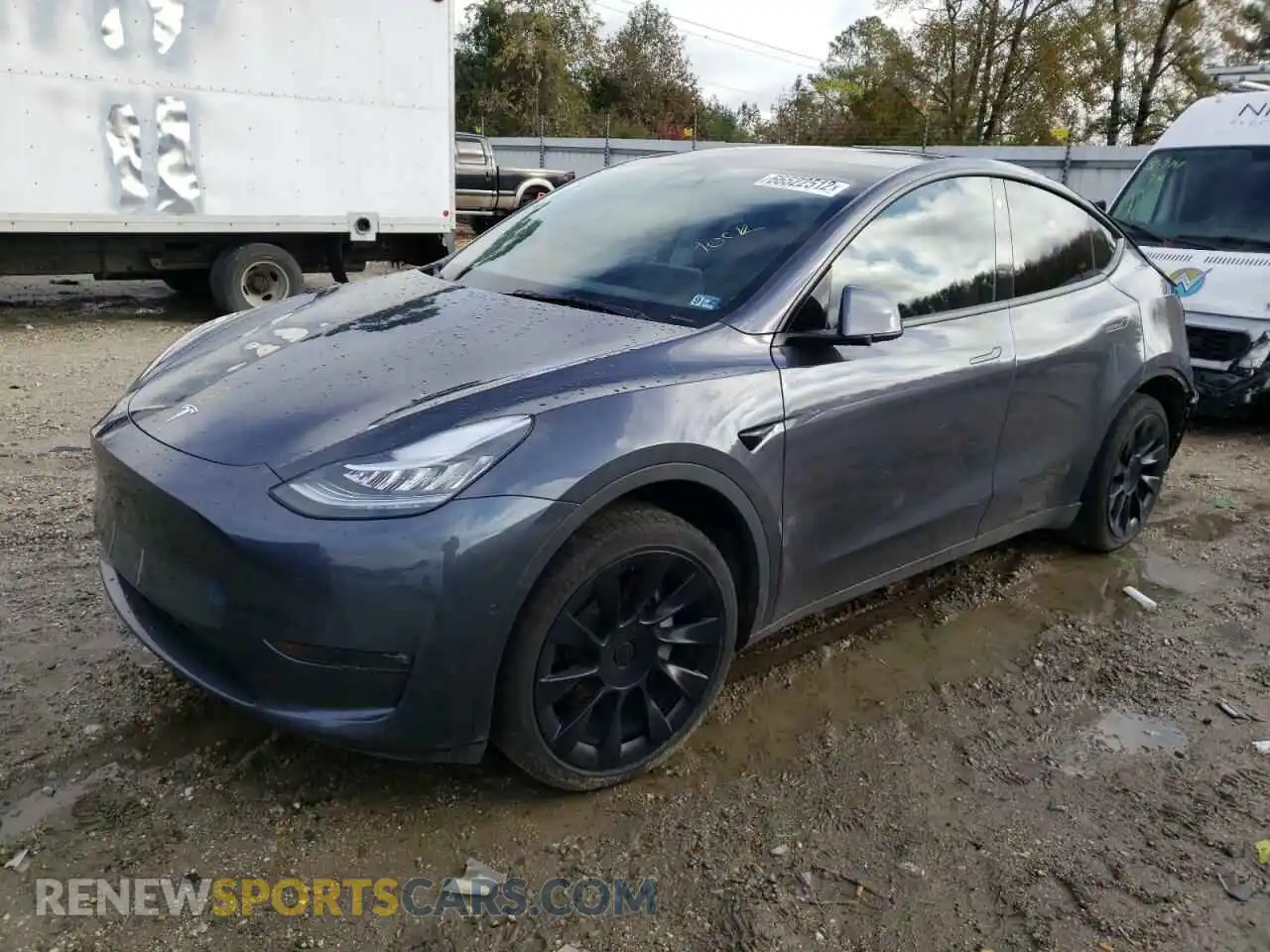 1 Photograph of a damaged car 5YJYGDEE8MF204580 TESLA MODEL Y 2021
