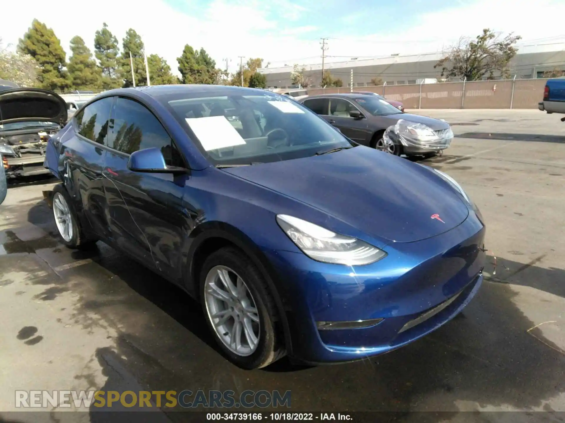 1 Photograph of a damaged car 5YJYGDEE8MF218768 TESLA MODEL Y 2021