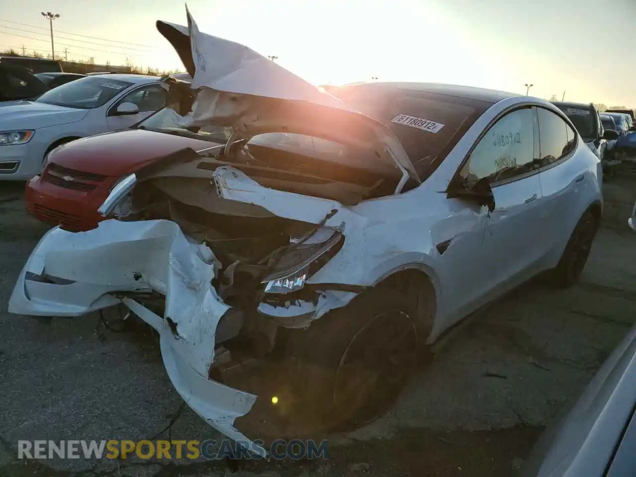2 Photograph of a damaged car 5YJYGDEE8MF297519 TESLA MODEL Y 2021