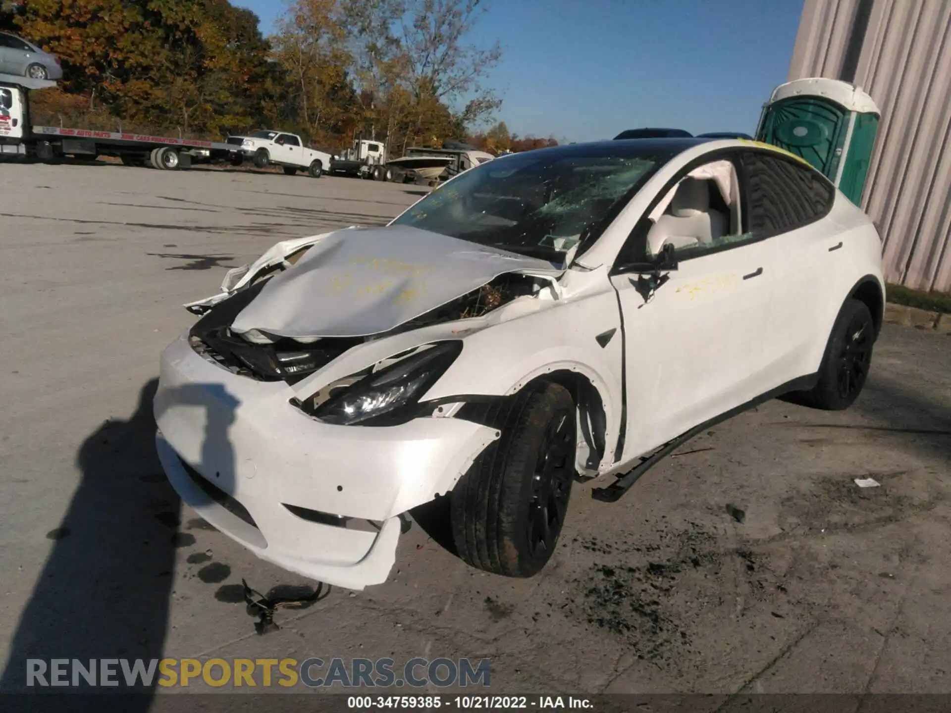 2 Photograph of a damaged car 5YJYGDEE8MF303643 TESLA MODEL Y 2021