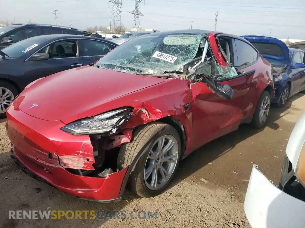 1 Photograph of a damaged car 5YJYGDEE9MF075698 TESLA MODEL Y 2021
