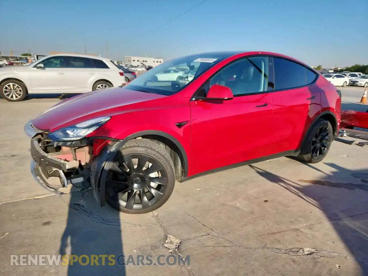 1 Photograph of a damaged car 5YJYGDEE9MF257496 TESLA MODEL Y 2021