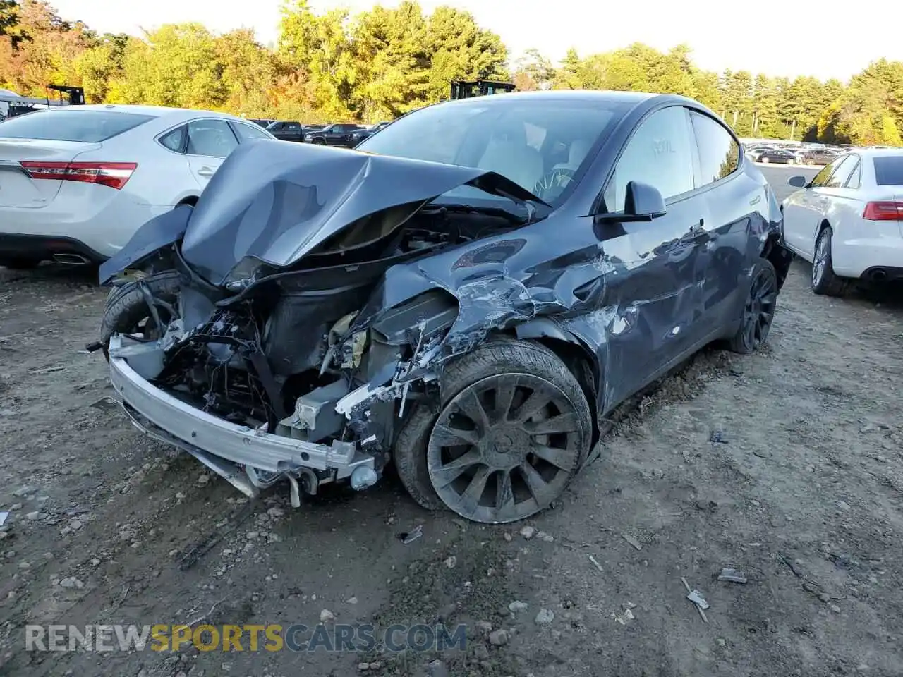 2 Photograph of a damaged car 5YJYGDEEXMF063270 TESLA MODEL Y 2021
