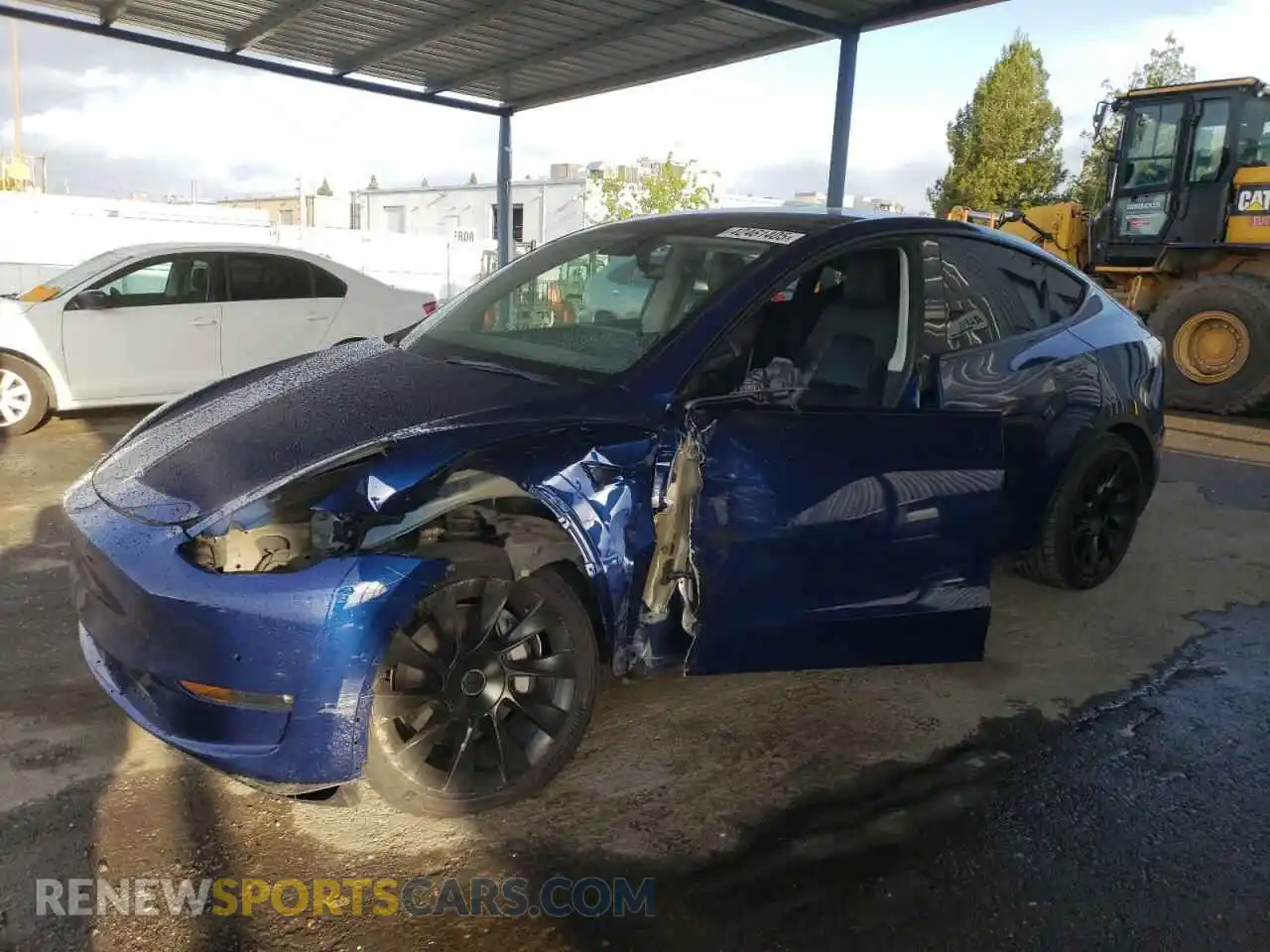 1 Photograph of a damaged car 5YJYGDEEXMF108028 TESLA MODEL Y 2021