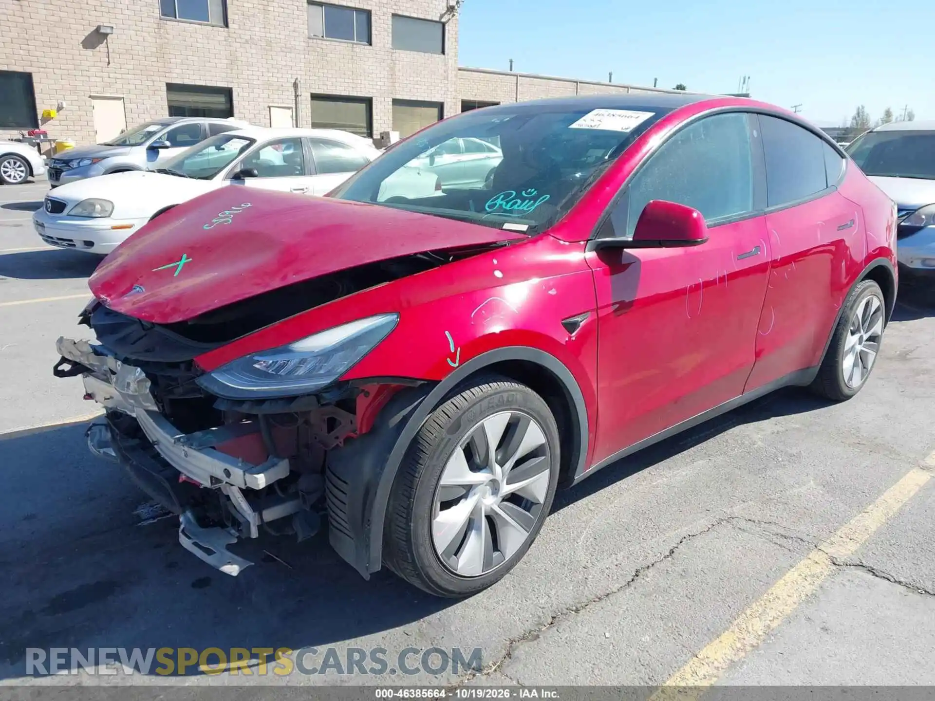 2 Photograph of a damaged car 5YJYGDEEXMF217640 TESLA MODEL Y 2021
