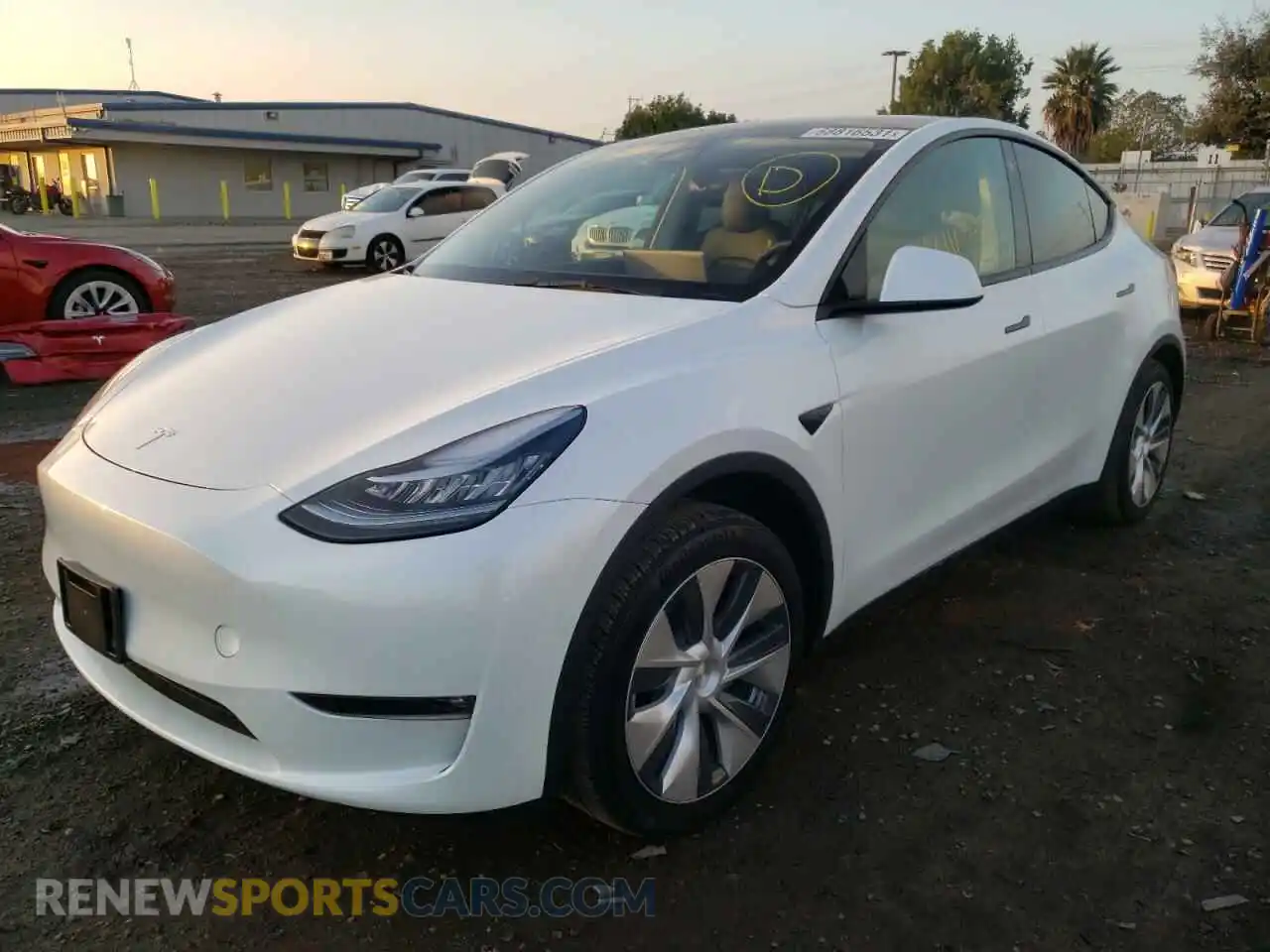 2 Photograph of a damaged car 5YJYGDEEXMF271522 TESLA MODEL Y 2021