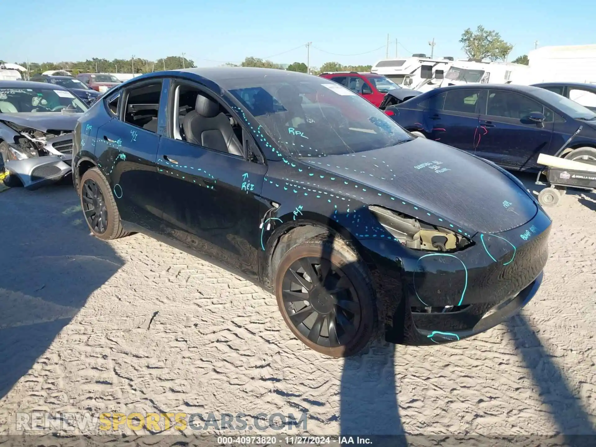 1 Photograph of a damaged car 5YJYGDEEXMF304552 TESLA MODEL Y 2021