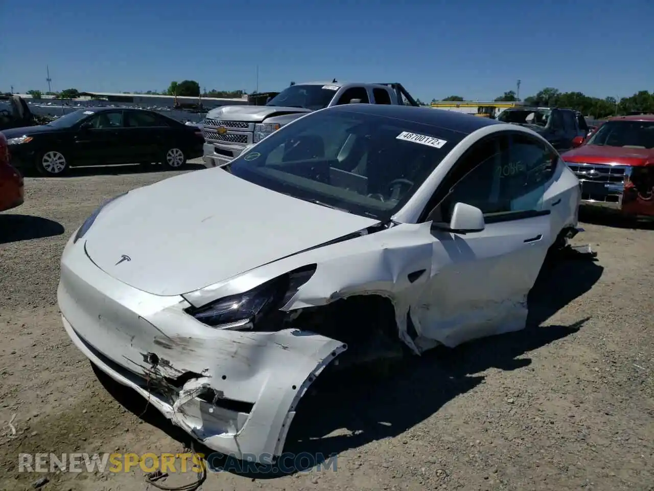 2 Photograph of a damaged car 5YJYGDEEXMF304969 TESLA MODEL Y 2021